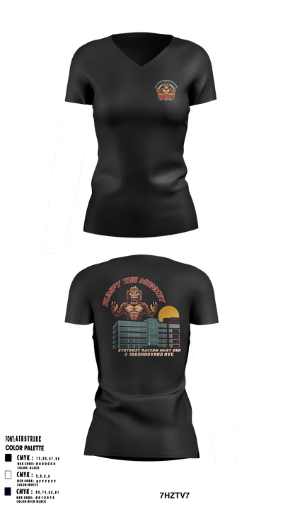 Rumpythemonkey 9981007 Women's Short Sleeve V-neck Shirt - 1