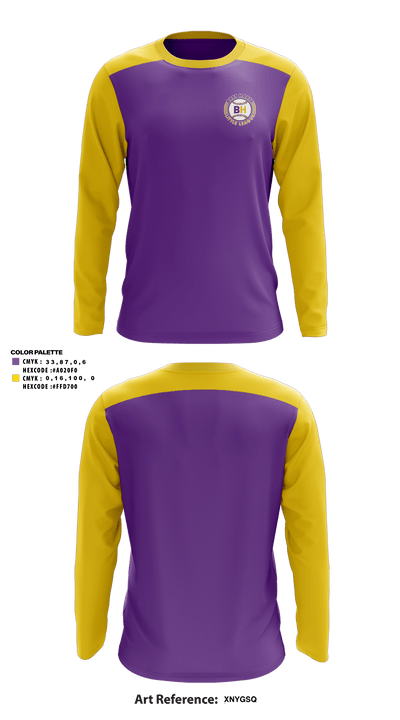 Bret Harte Little League 19463290 Long Sleeve Performance Shirt - 1