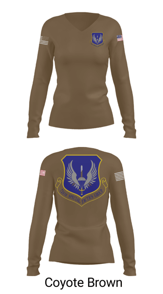 Women's Long Sleeve Vneck Shirt, , Air Force, Teamtime, Team time, sublimation, custom sports apparel, team uniforms, spirit wear, spiritwear, sports uniforms, custom shirts, team store, custom team store, fundraiser sports, apparel fundraiser
