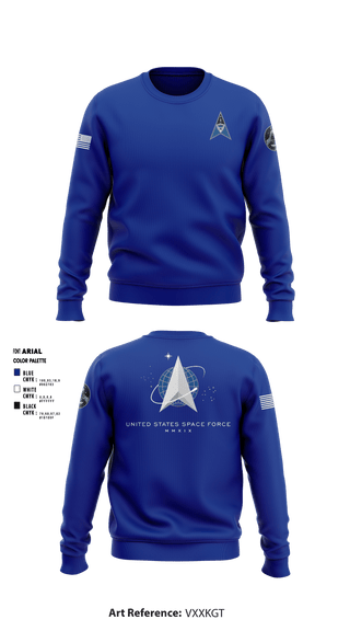 Crew Neck Sweatshirt, , Space Force, Teamtime, Team time, sublimation, custom sports apparel, team uniforms, spirit wear, spiritwear, sports uniforms, custom shirts, team store, custom team store, fundraiser sports, apparel fundraiser