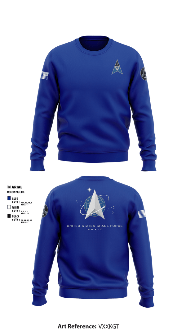 Crew Neck Sweatshirt, , Space Force, Teamtime, Team time, sublimation, custom sports apparel, team uniforms, spirit wear, spiritwear, sports uniforms, custom shirts, team store, custom team store, fundraiser sports, apparel fundraiser
