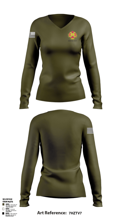 USAG Fort Sill 33635328 Women's Long Sleeve V-neck Shirt - 51