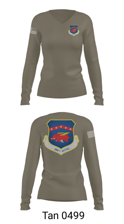 188th wing air national guard 12455702 Women's Long Sleeve V-neck Shirt - 40