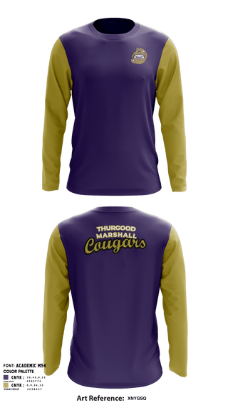 Long Sleeve Shooting Shirt, Thurgood Marshall Cougars, Men's Basketball, Teamtime, Team time, sublimation, custom sports apparel, team uniforms, spirit wear, spiritwear, sports uniforms, custom shirts, team store, custom team store, fundraiser sports, apparel fundraiser