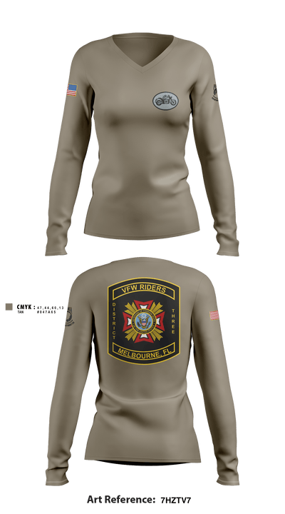 VFW Post 8191 13144984 Women's Long Sleeve V-neck Shirt - 2