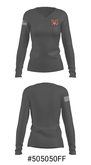 Women's Long Sleeve Vneck Shirt, Wrightstown High School, Spirit Store, Teamtime, Team time, sublimation, custom sports apparel, team uniforms, spirit wear, spiritwear, sports uniforms, custom shirts, team store, custom team store, fundraiser sports, apparel fundraiser