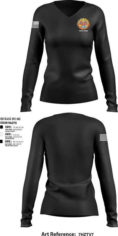 731st CSSB 24478692 Women's Long Sleeve V-neck Shirt - 1