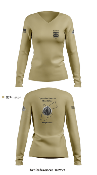 Women's Long Sleeve Vneck Shirt, , Army, Teamtime, Team time, sublimation, custom sports apparel, team uniforms, spirit wear, spiritwear, sports uniforms, custom shirts, team store, custom team store, fundraiser sports, apparel fundraiser