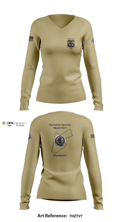 327th MCT 96493981 Women's Long Sleeve V-neck Shirt - 2