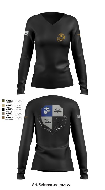 1st ANGLICO 88705849 Women's Long Sleeve V-neck Shirt - 1