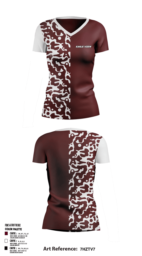 Women's Short Sleeve Vneck Shirt, Eagle View Elementary School, Spirit Store, Teamtime, Team time, sublimation, custom sports apparel, team uniforms, spirit wear, spiritwear, sports uniforms, custom shirts, team store, custom team store, fundraiser sports, apparel fundraiser