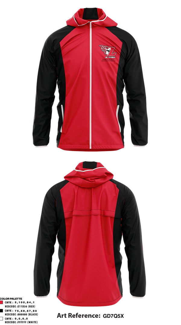 Windbreaker, Lodi Jr Flames Football & Cheer, Cheer, Teamtime, Team time, sublimation, custom sports apparel, team uniforms, spirit wear, spiritwear, sports uniforms, custom shirts, team store, custom team store, fundraiser sports, apparel fundraiser