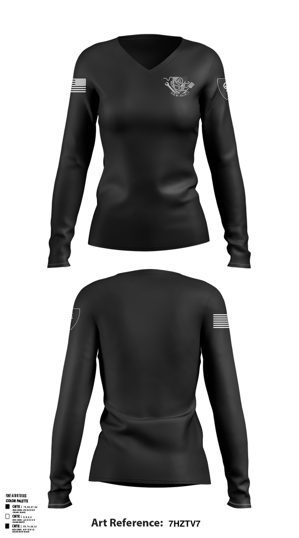 Women's Long Sleeve Vneck Shirt, 1438th CTC, National Guard, Teamtime, Team time, sublimation, custom sports apparel, team uniforms, spirit wear, spiritwear, sports uniforms, custom shirts, team store, custom team store, fundraiser sports, apparel fundraiser