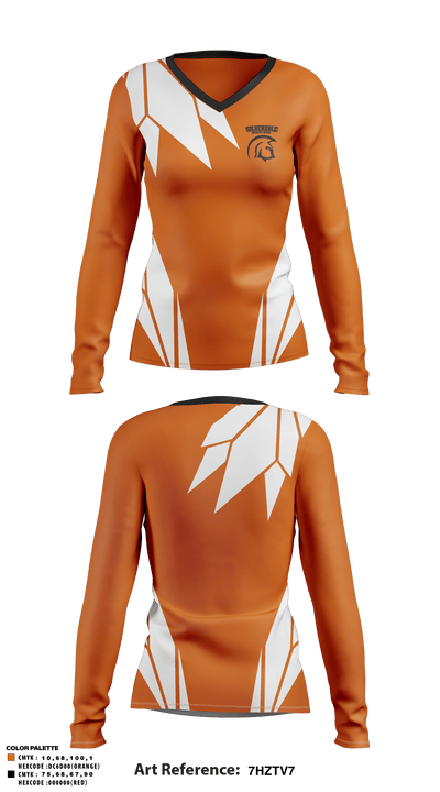 Silverdale Spartans 73101870 Women's Long Sleeve V-neck Shirt - 32