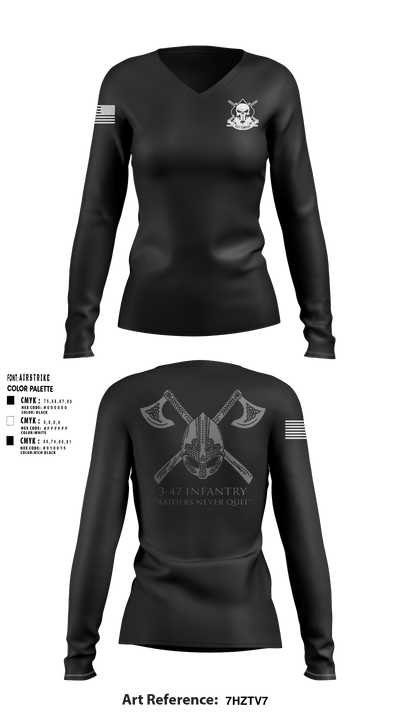Easy Company 3-47 80442041 Women's Long Sleeve V-neck Shirt - 1