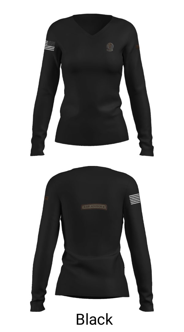 Women's Long Sleeve Vneck Shirt, , Air Force, Teamtime, Team time, sublimation, custom sports apparel, team uniforms, spirit wear, spiritwear, sports uniforms, custom shirts, team store, custom team store, fundraiser sports, apparel fundraiser