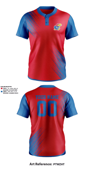 Two Button Softball Jersey, University of Kansas Softball, Softball, Teamtime, Team time, sublimation, custom sports apparel, team uniforms, spirit wear, spiritwear, sports uniforms, custom shirts, team store, custom team store, fundraiser sports, apparel fundraiser