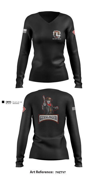 541st Outlaws: Gunslingers 51318466 Women's Long Sleeve V-neck Shirt - 7