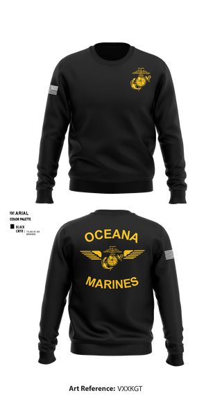 Crew Neck Sweatshirt, , Marines, Teamtime, Team time, sublimation, custom sports apparel, team uniforms, spirit wear, spiritwear, sports uniforms, custom shirts, team store, custom team store, fundraiser sports, apparel fundraiser