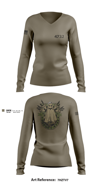 4732 18067014 Women's Long Sleeve V-neck Shirt - 3