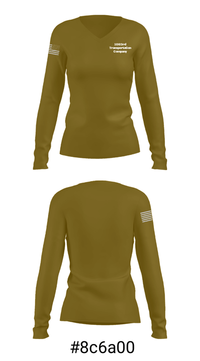 1083rd Transportation Company 97595581 Women's Long Sleeve V-neck Shirt - 37