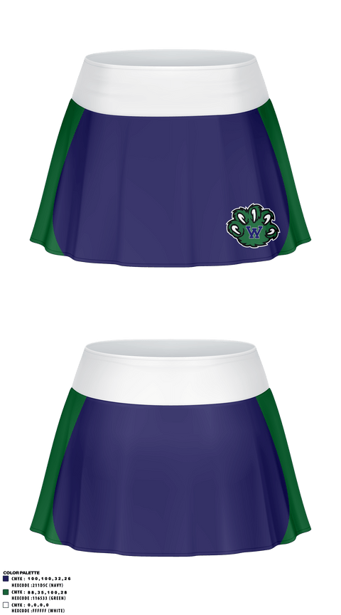 Skort, Woodgrove High School Cheer, Cheer, Teamtime, Team time, sublimation, custom sports apparel, team uniforms, spirit wear, spiritwear, sports uniforms, custom shirts, team store, custom team store, fundraiser sports, apparel fundraiser