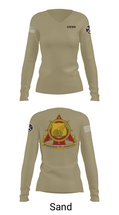 WVARNG Surface Maintenance Management Office 36945793 Women's Long Sleeve V-neck Shirt - 41
