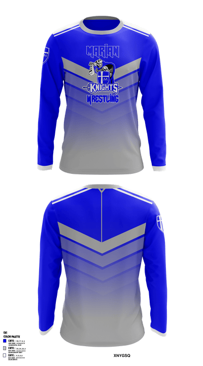 Marian High School Wrestling 1916456 Long Sleeve Performance Shirt - 40
