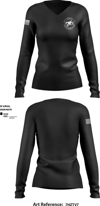 Women's Long Sleeve Vneck Shirt, , Air Force, Teamtime, Team time, sublimation, custom sports apparel, team uniforms, spirit wear, spiritwear, sports uniforms, custom shirts, team store, custom team store, fundraiser sports, apparel fundraiser