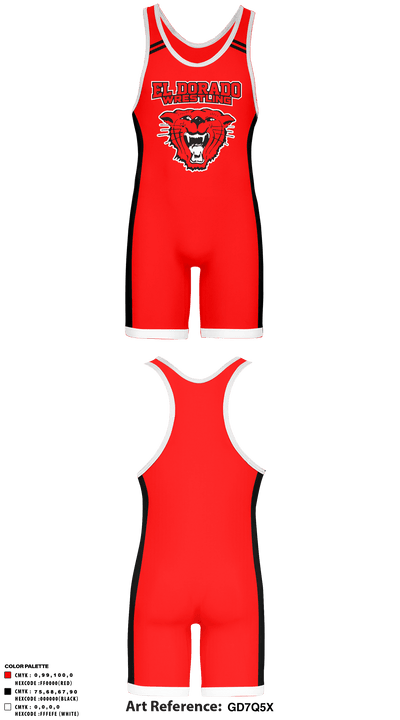 El Dorado High School Wrestling 31445016 Wrestling Singlet - 1