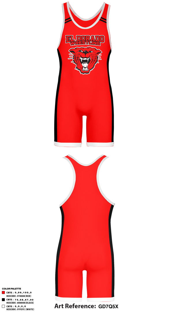 Wrestling Singlet, El Dorado High School Wrestling, Wrestling, Teamtime, Team time, sublimation, custom sports apparel, team uniforms, spirit wear, spiritwear, sports uniforms, custom shirts, team store, custom team store, fundraiser sports, apparel fundraiser