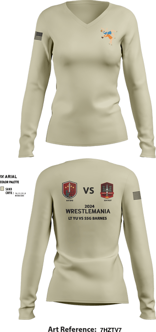 Women's Long Sleeve Vneck Shirt, 673 EFD/ 334 FEST, Army, Teamtime, Team time, sublimation, custom sports apparel, team uniforms, spirit wear, spiritwear, sports uniforms, custom shirts, team store, custom team store, fundraiser sports, apparel fundraiser