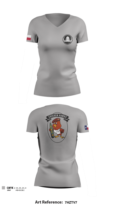 767 EOD 32922414 Women's Short Sleeve V-neck Shirt - 2