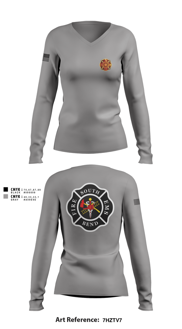 Women's Long Sleeve Vneck Shirt, , Fire Department, Teamtime, Team time, sublimation, custom sports apparel, team uniforms, spirit wear, spiritwear, sports uniforms, custom shirts, team store, custom team store, fundraiser sports, apparel fundraiser