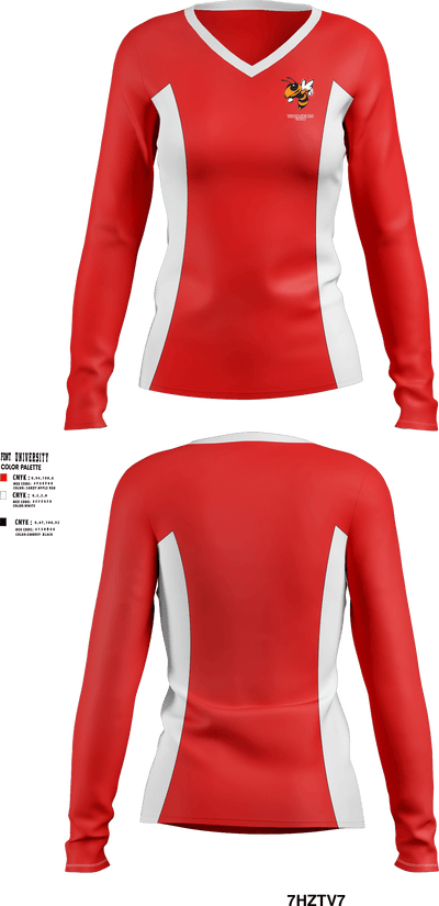 Yellow Jackets 8284919 Women's Long Sleeve V-neck Shirt - 1