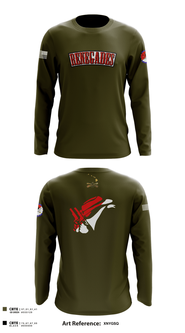 Long Sleeve Performance Shirt, 2-6 Cav Alpha troop Renegades, Army, Teamtime, Team time, sublimation, custom sports apparel, team uniforms, spirit wear, spiritwear, sports uniforms, custom shirts, team store, custom team store, fundraiser sports, apparel fundraiser