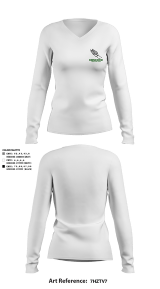 Women's Long Sleeve Vneck Shirt, Concord High School Track, Cross Country, Teamtime, Team time, sublimation, custom sports apparel, team uniforms, spirit wear, spiritwear, sports uniforms, custom shirts, team store, custom team store, fundraiser sports, apparel fundraiser