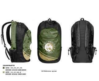 Gear Bag, Faith Christian School Track and Field, Track & Field, Teamtime, Team time, sublimation, custom sports apparel, team uniforms, spirit wear, spiritwear, sports uniforms, custom shirts, team store, custom team store, fundraiser sports, apparel fundraiser
