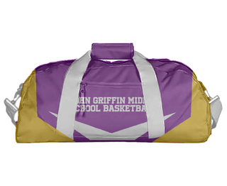 Duffle Bag, John Griffin Middle School Basketball, Men's Basketball, Teamtime, Team time, sublimation, custom sports apparel, team uniforms, spirit wear, spiritwear, sports uniforms, custom shirts, team store, custom team store, fundraiser sports, apparel fundraiser
