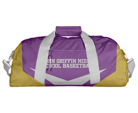 Duffle Bag, John Griffin Middle School Basketball, Men's Basketball, Teamtime, Team time, sublimation, custom sports apparel, team uniforms, spirit wear, spiritwear, sports uniforms, custom shirts, team store, custom team store, fundraiser sports, apparel fundraiser