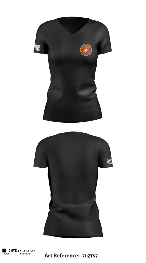 Women's Short Sleeve Vneck Shirt, 3rd Battalion 6th Marines Kilo Company, Marines, Teamtime, Team time, sublimation, custom sports apparel, team uniforms, spirit wear, spiritwear, sports uniforms, custom shirts, team store, custom team store, fundraiser sports, apparel fundraiser
