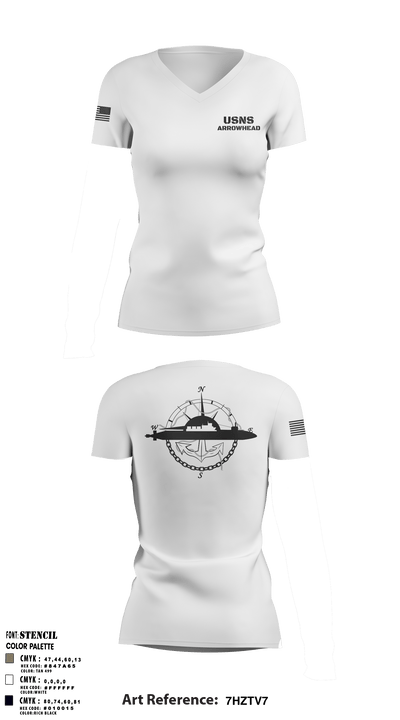 USNS Arrowhead 78431664 Women's Short Sleeve V-neck Shirt - 2