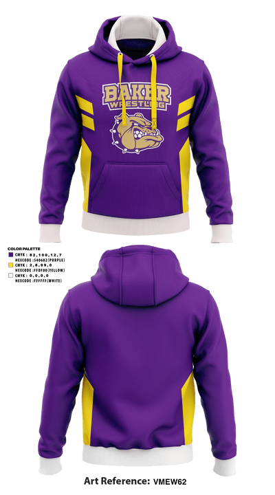 Baker Middle School Wrestling 91930617 Hoodie - 1