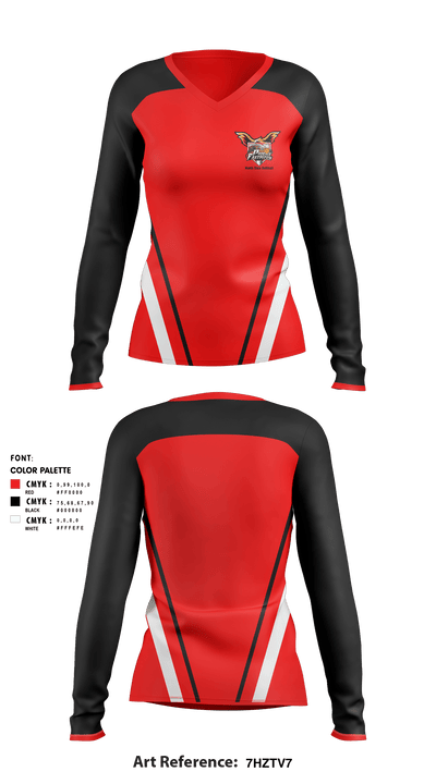 North Side High School Softball 21306920 Women's Long Sleeve V-neck Shirt - 2