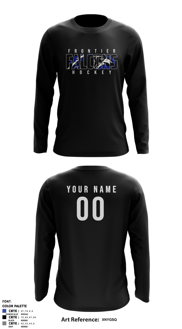 Long Sleeve Shooting Shirt, Frontier Central Hockey, Hockey, Teamtime, Team time, sublimation, custom sports apparel, team uniforms, spirit wear, spiritwear, sports uniforms, custom shirts, team store, custom team store, fundraiser sports, apparel fundraiser