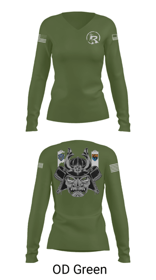 Women's Long Sleeve Vneck Shirt, , Army, Teamtime, Team time, sublimation, custom sports apparel, team uniforms, spirit wear, spiritwear, sports uniforms, custom shirts, team store, custom team store, fundraiser sports, apparel fundraiser