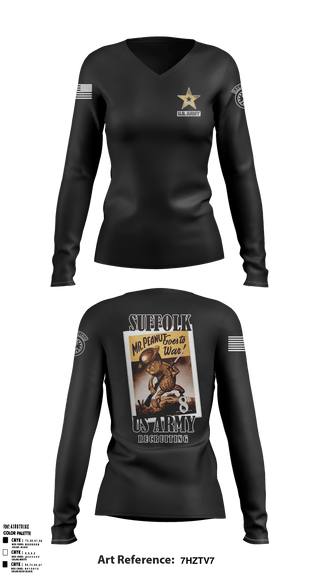 Women's Long Sleeve Vneck Shirt, 1O8B, Army, Teamtime, Team time, sublimation, custom sports apparel, team uniforms, spirit wear, spiritwear, sports uniforms, custom shirts, team store, custom team store, fundraiser sports, apparel fundraiser