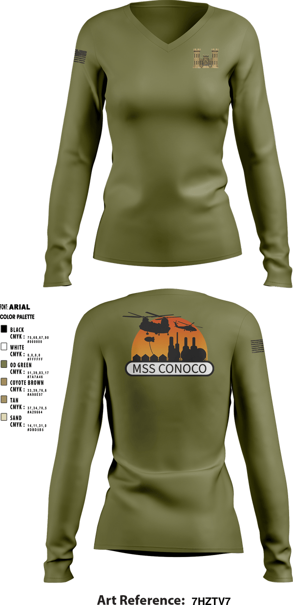 Women's Long Sleeve Vneck Shirt, , Army, Teamtime, Team time, sublimation, custom sports apparel, team uniforms, spirit wear, spiritwear, sports uniforms, custom shirts, team store, custom team store, fundraiser sports, apparel fundraiser