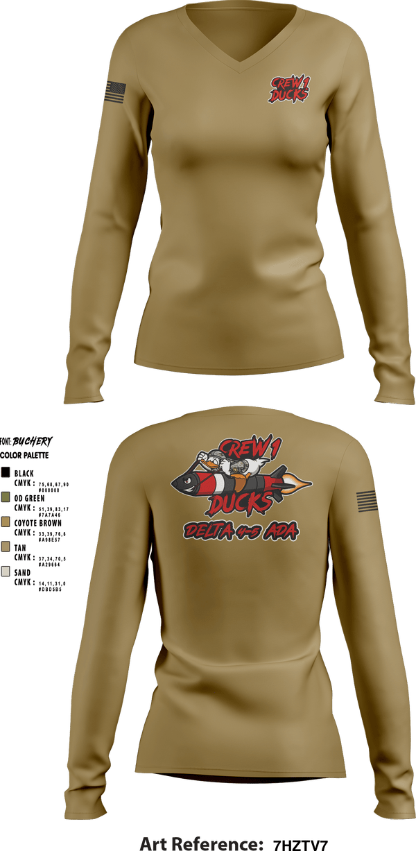 Women's Long Sleeve Vneck Shirt, , Army, Teamtime, Team time, sublimation, custom sports apparel, team uniforms, spirit wear, spiritwear, sports uniforms, custom shirts, team store, custom team store, fundraiser sports, apparel fundraiser