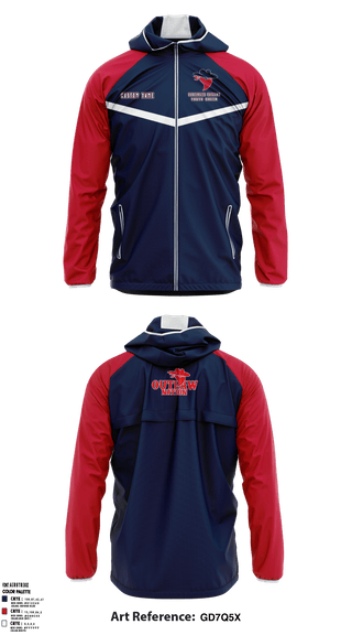 Windbreaker, Saugerties Outlaws, Football, Teamtime, Team time, sublimation, custom sports apparel, team uniforms, spirit wear, spiritwear, sports uniforms, custom shirts, team store, custom team store, fundraiser sports, apparel fundraiser